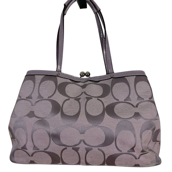 Coach Signature C KISS LOCK Shoulder Bag Lavender Purple F19190 - Picture 3 of 15